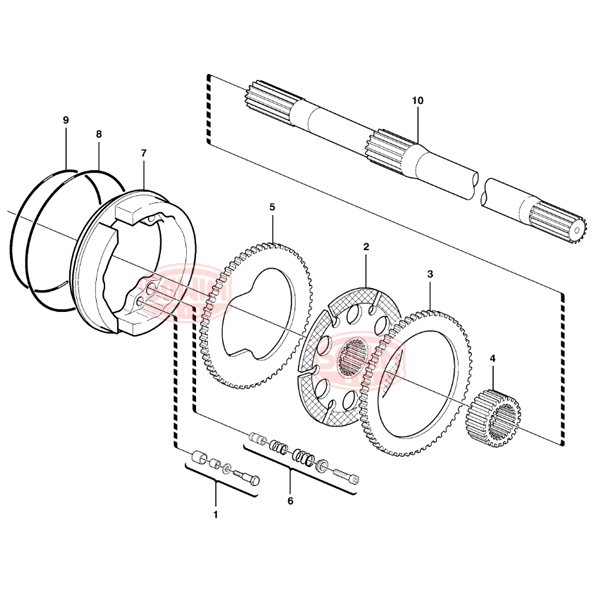 schemat przekładka hamulcowa druga Volvo BL60, BL61, BL70, BL71, SD110B