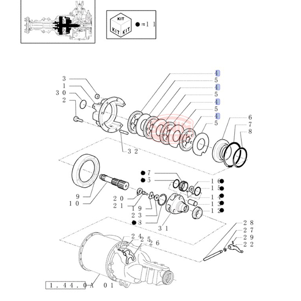 schemat przekładka hamulcowa New Holland LB95B