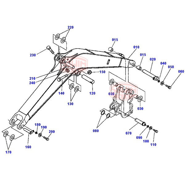 schemat Sworzeń mocowania ramienia Kubota KX161-3